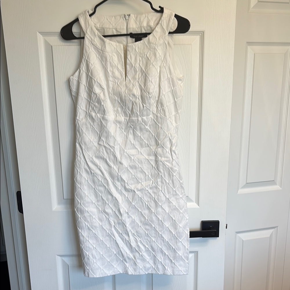 White Halter Sheath Midi Dress
